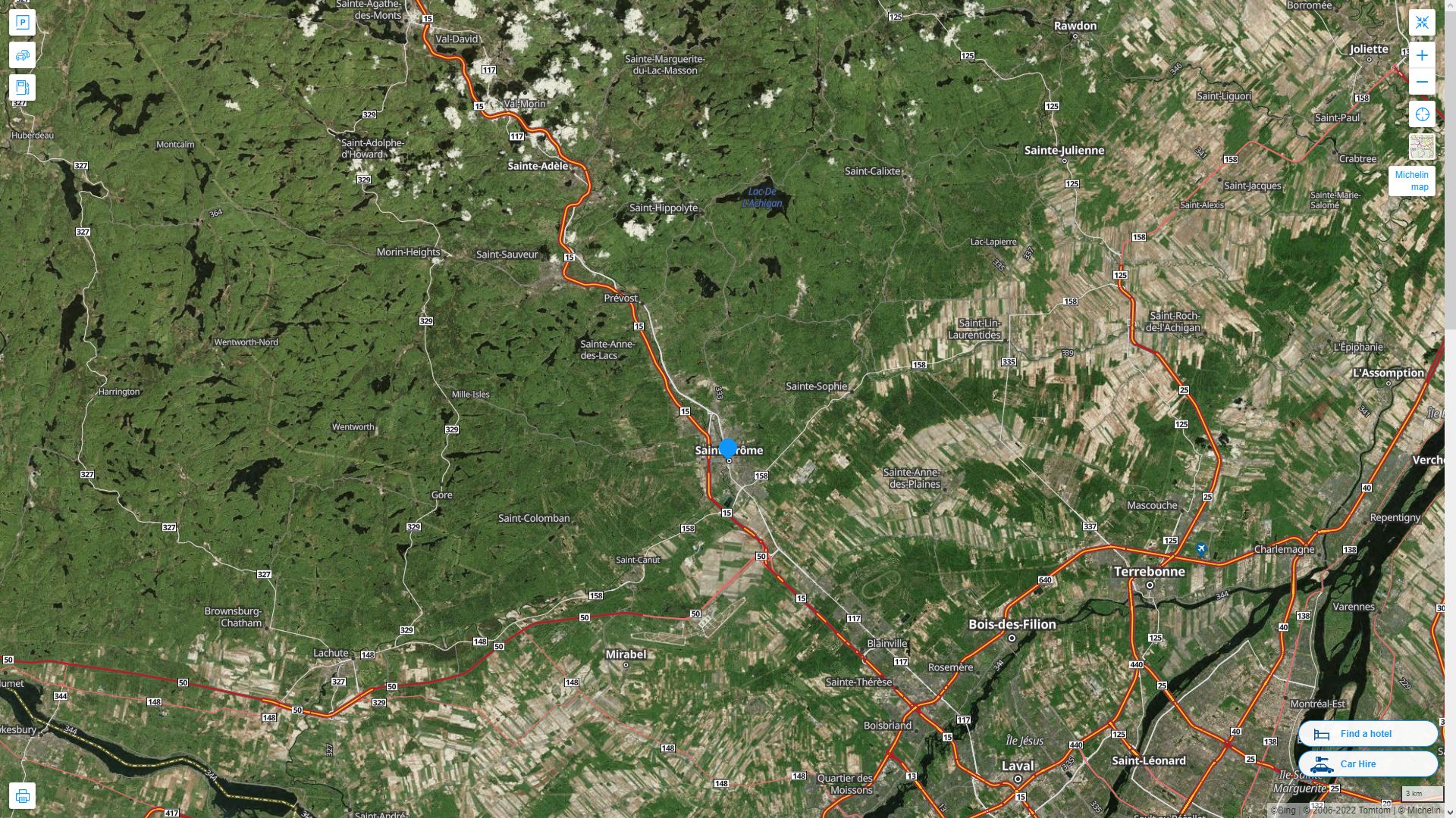 Saint Jerome Highway and Road Map with Satellite View